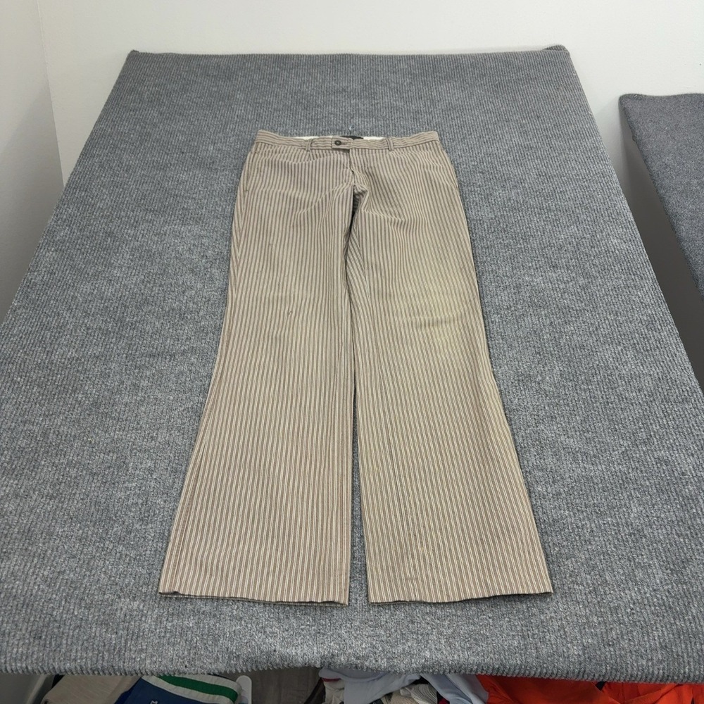 Junk de Luxe Pants Mens 35 Brown Striped Cotton Low Rise Flare Y2K Style